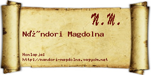 Nándori Magdolna névjegykártya