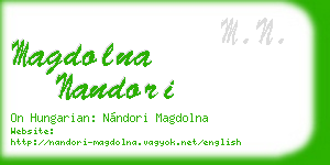 magdolna nandori business card